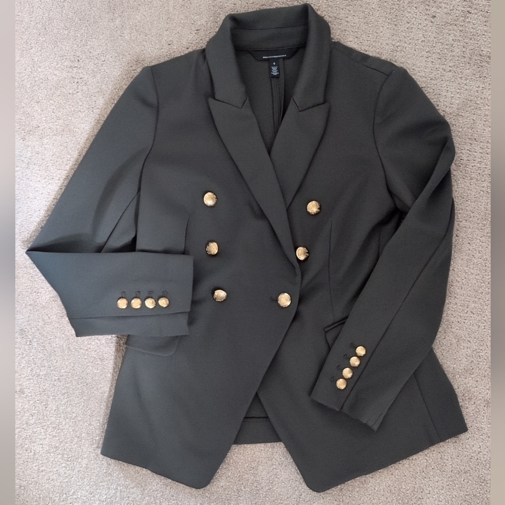 White House Black Market Sergeant Gold Button Studio Blazer Jacket - Picture 10 of 13